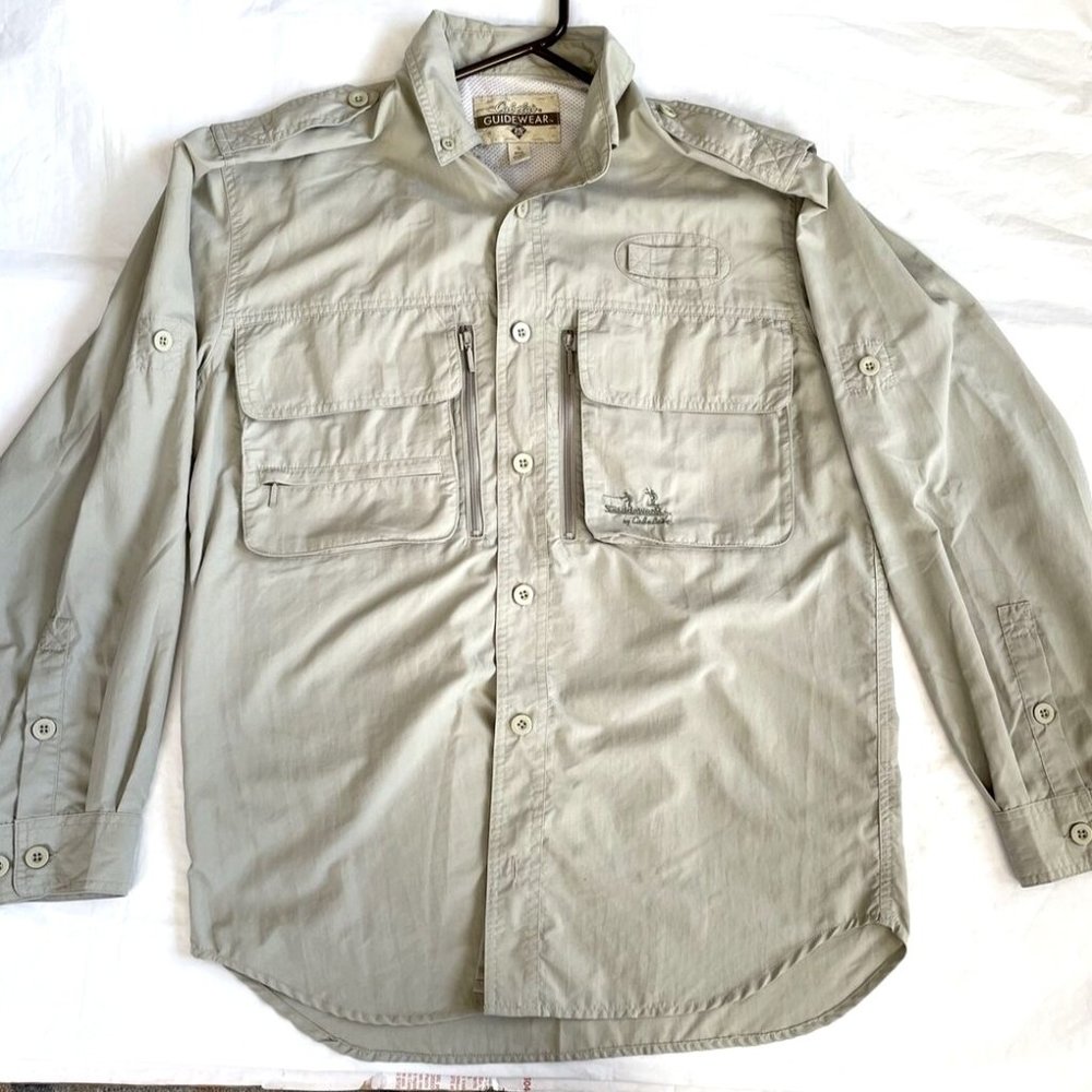 Cabela's Guidewear Shirt Men's Fishing Vented Long Sleeve Button UPF25 Small